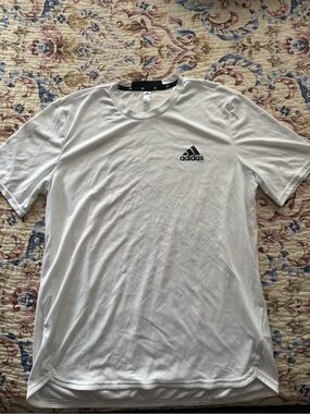 adidas White Short Sleeve Athletic Tshirt